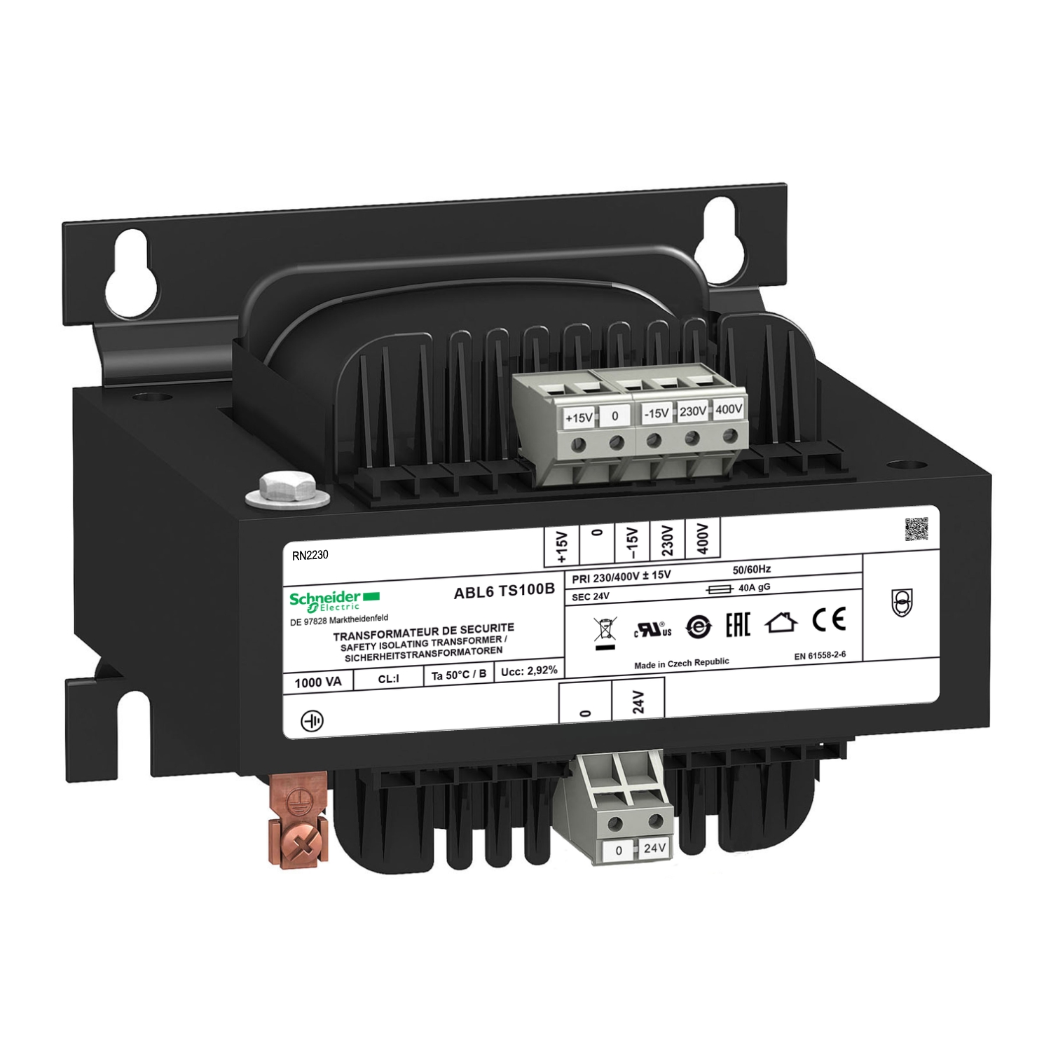 Schneider Safety and isolation transformer Modicon Transformer Optimized ABL6TS100B