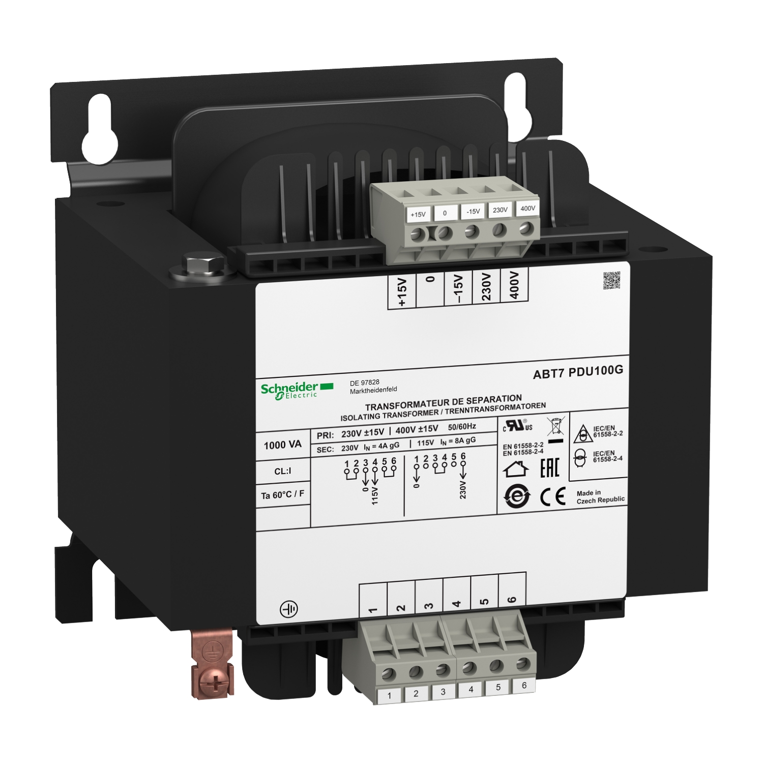 Schneider Safety and isolation transformer Modicon Transformer Universal ABT7PDU100G