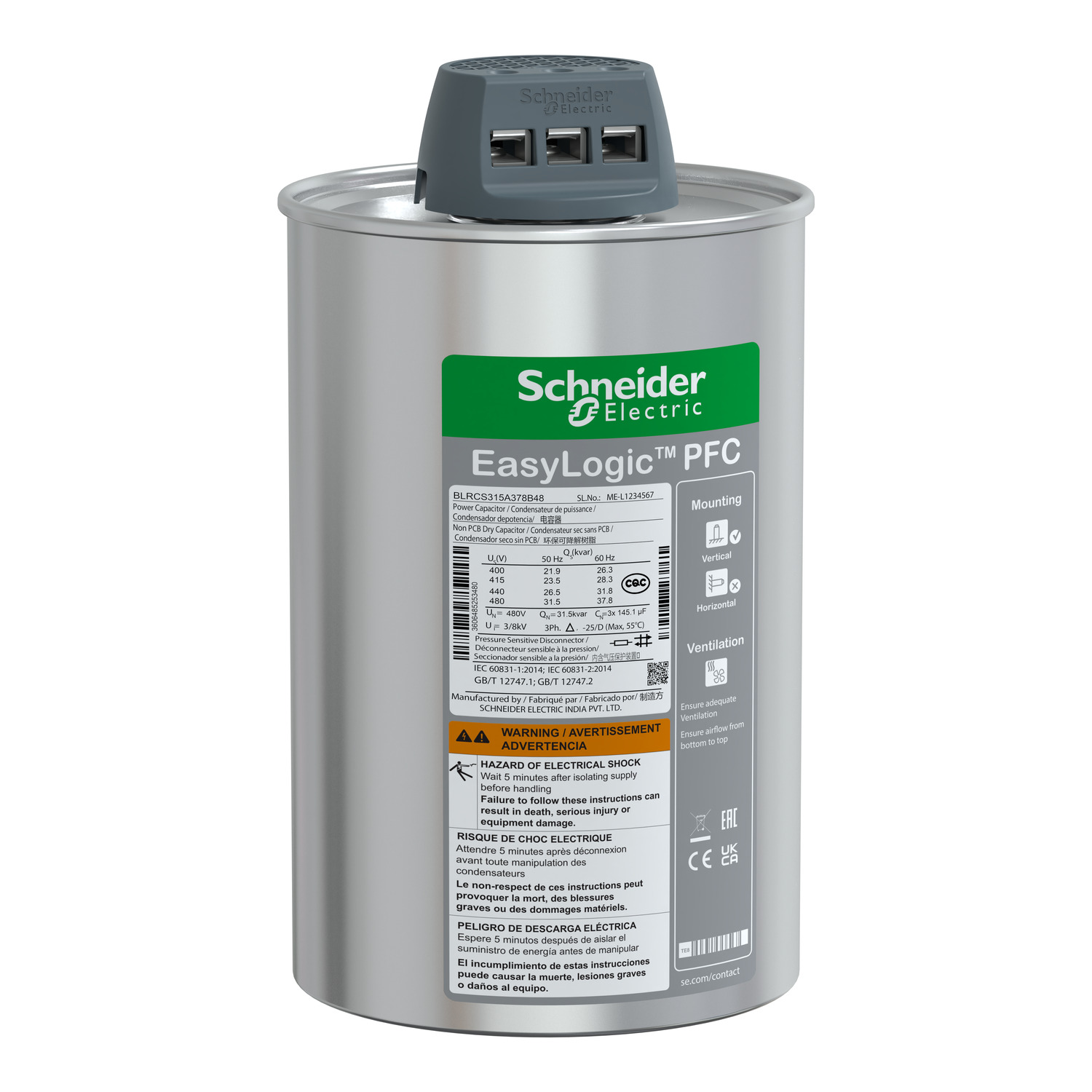 Schneider Standard duty capacitor  BLRCS315A378B48