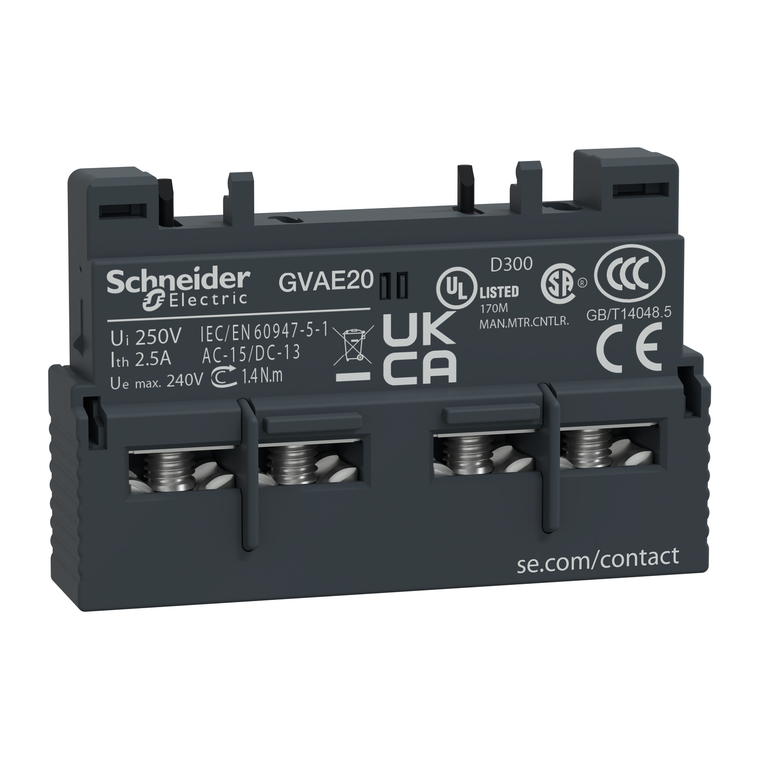 Schneider Auxiliary contact block TeSysTeSys Deca GVAE20