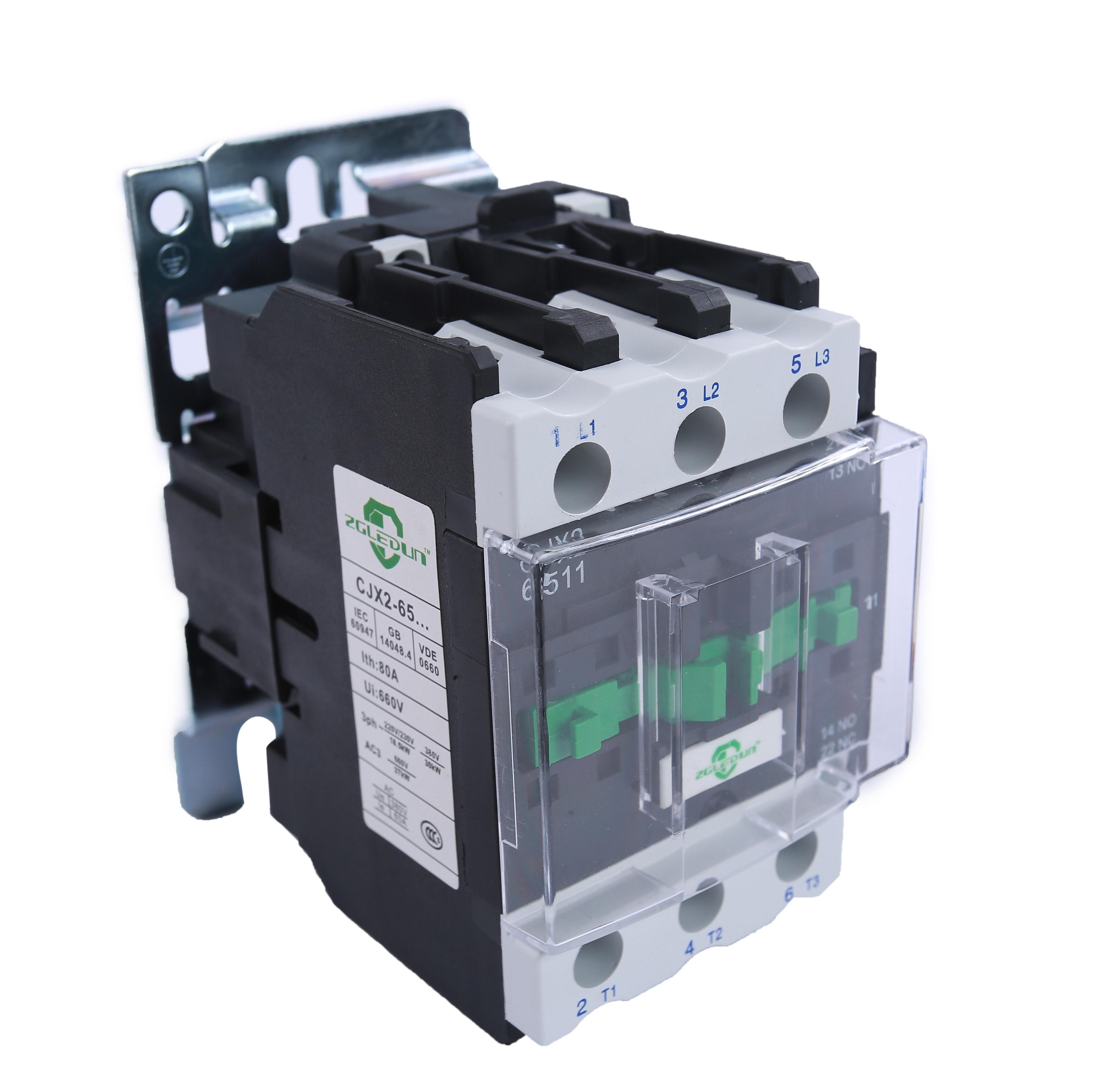 AC Contactor ZGLEDUN Series LDCJX2 230V 400V 690V, 3 Poles, Silver Alloy Content up to 45%, 85%