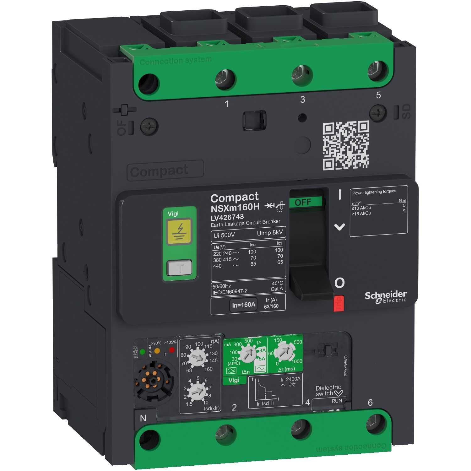 Schneider Earth leakage circuit breaker ComPact NSXm LV426700