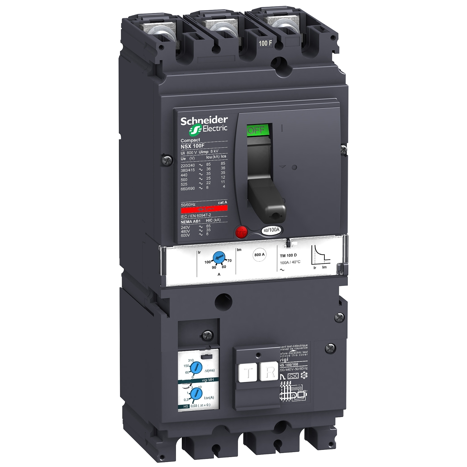 Schneider Circuit breaker with Vigi add-on ComPact NSX LV429930