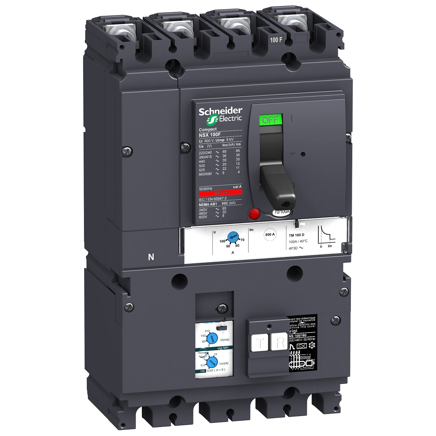 Schneider Circuit breaker with Vigi add-on ComPact NSX LV429940