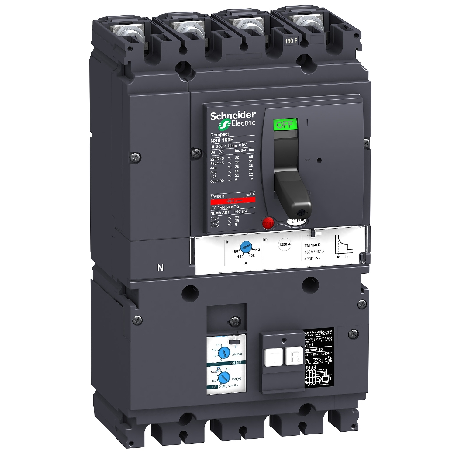 Schneider Circuit breaker with Vigi add-on ComPact NSX LV430940