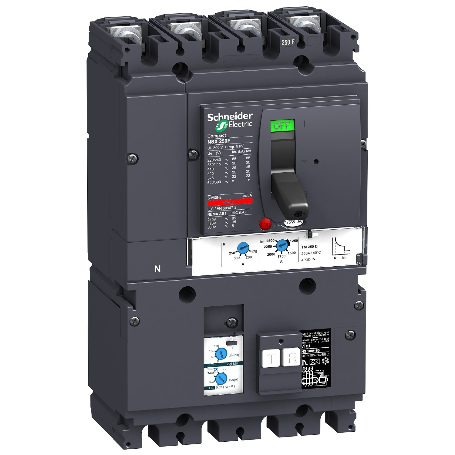 Schneider Circuit breaker with Vigi add-on ComPact NSX LV431940