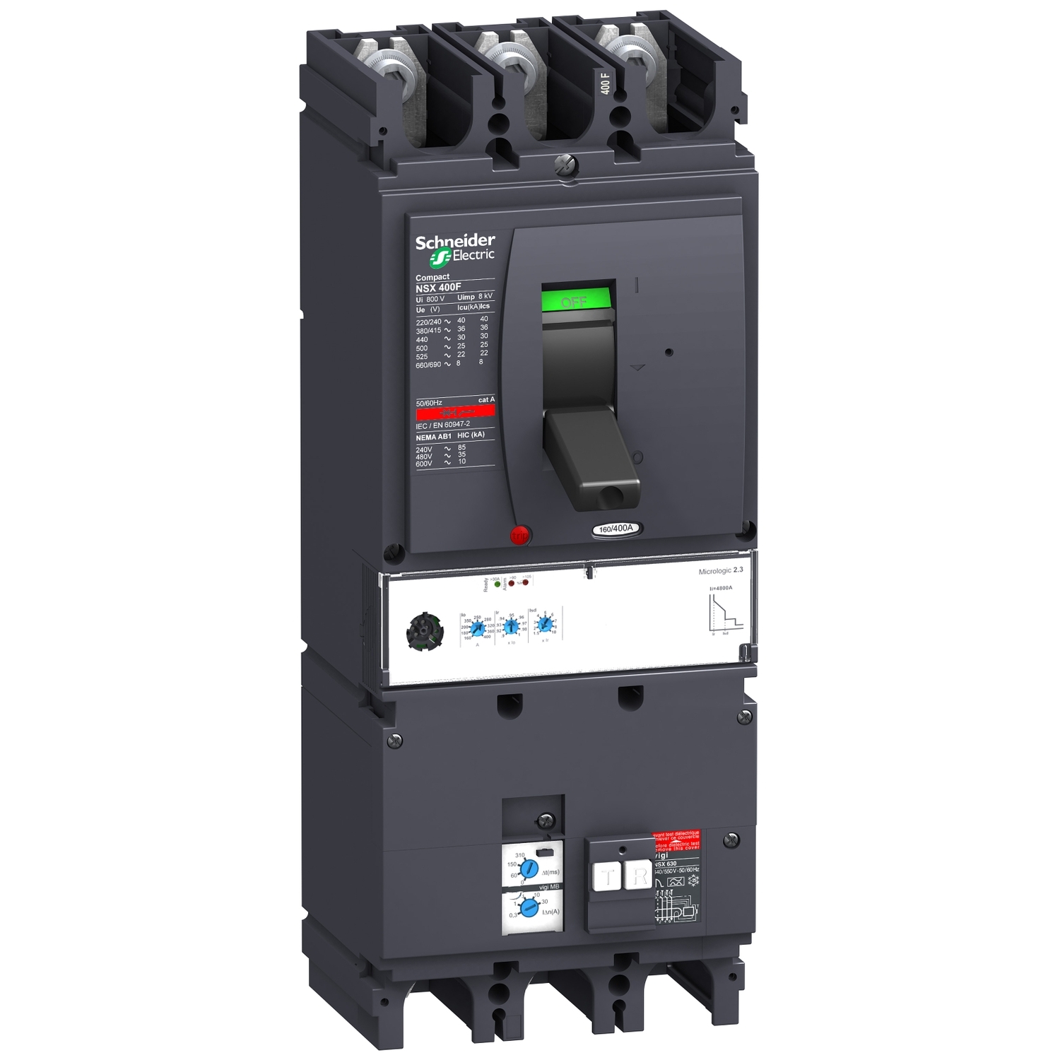 Schneider Circuit breaker with Vigi add-on ComPact NSX LV432731