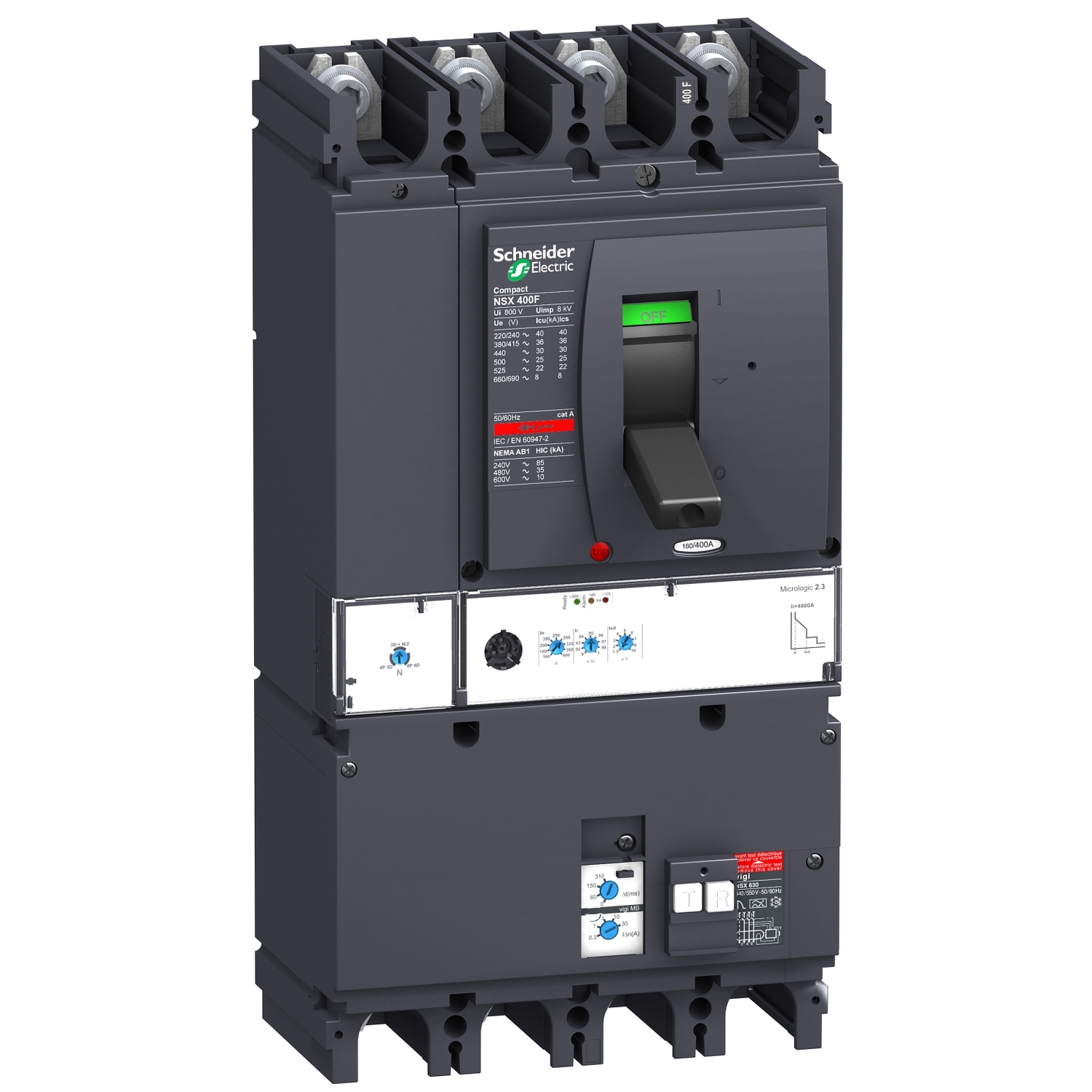 Schneider Circuit breaker with Vigi add-on ComPact NSX LV432732