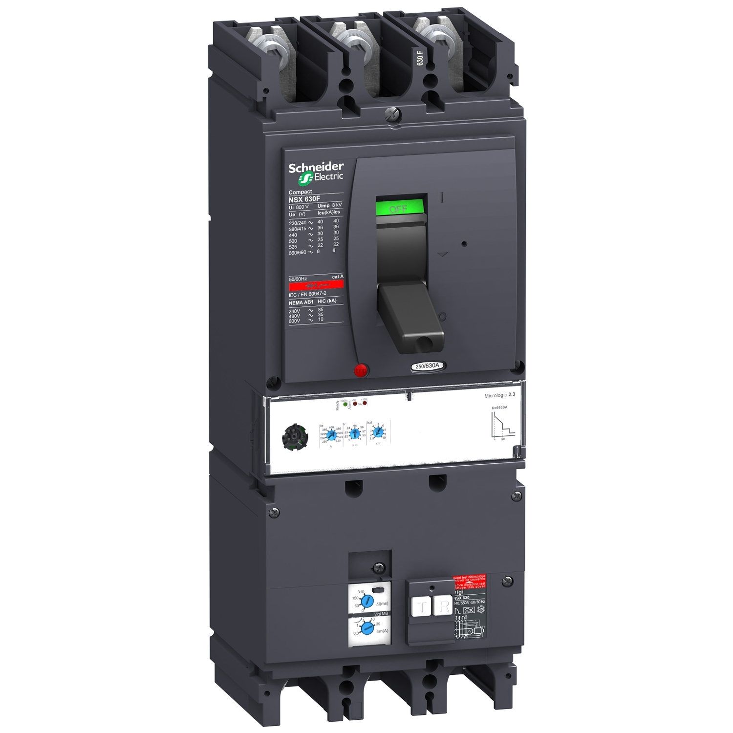 Schneider Circuit breaker with Vigi add-on ComPact NSX LV432931