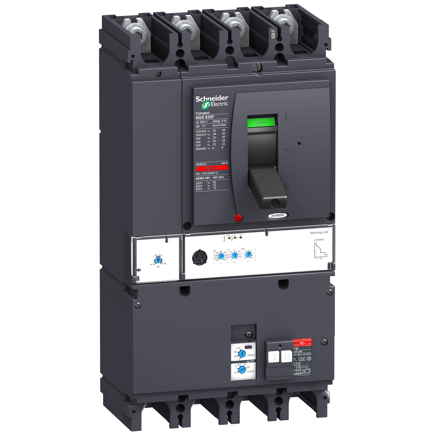 Schneider Circuit breaker with Vigi add-on ComPact NSX LV432932