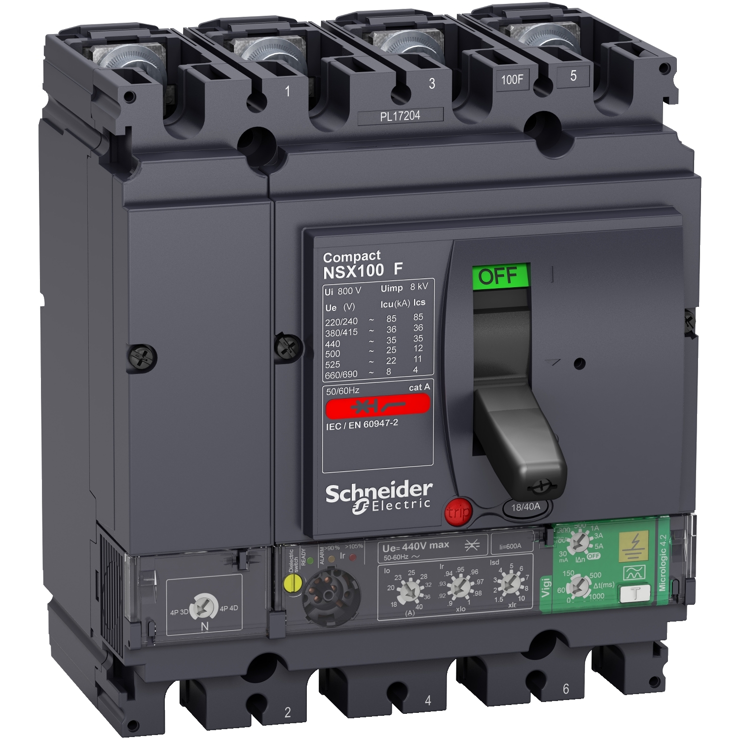 Schneider Earth leakage circuit breaker ComPact NSX LV433834