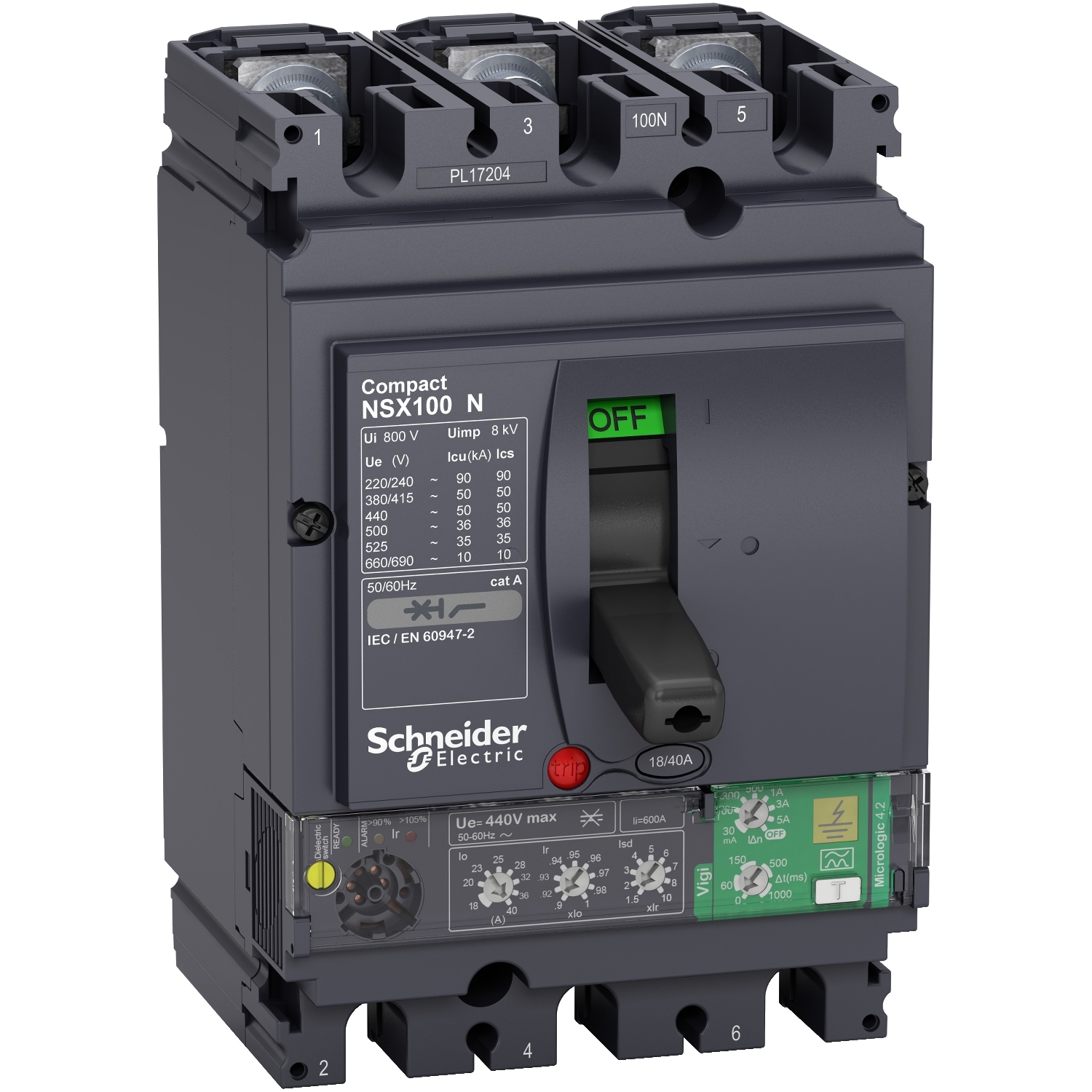 Schneider Earth leakage circuit breaker ComPact NSX LV433842