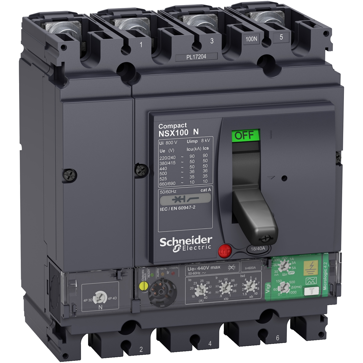 Schneider Earth leakage circuit breaker ComPact NSX LV433850