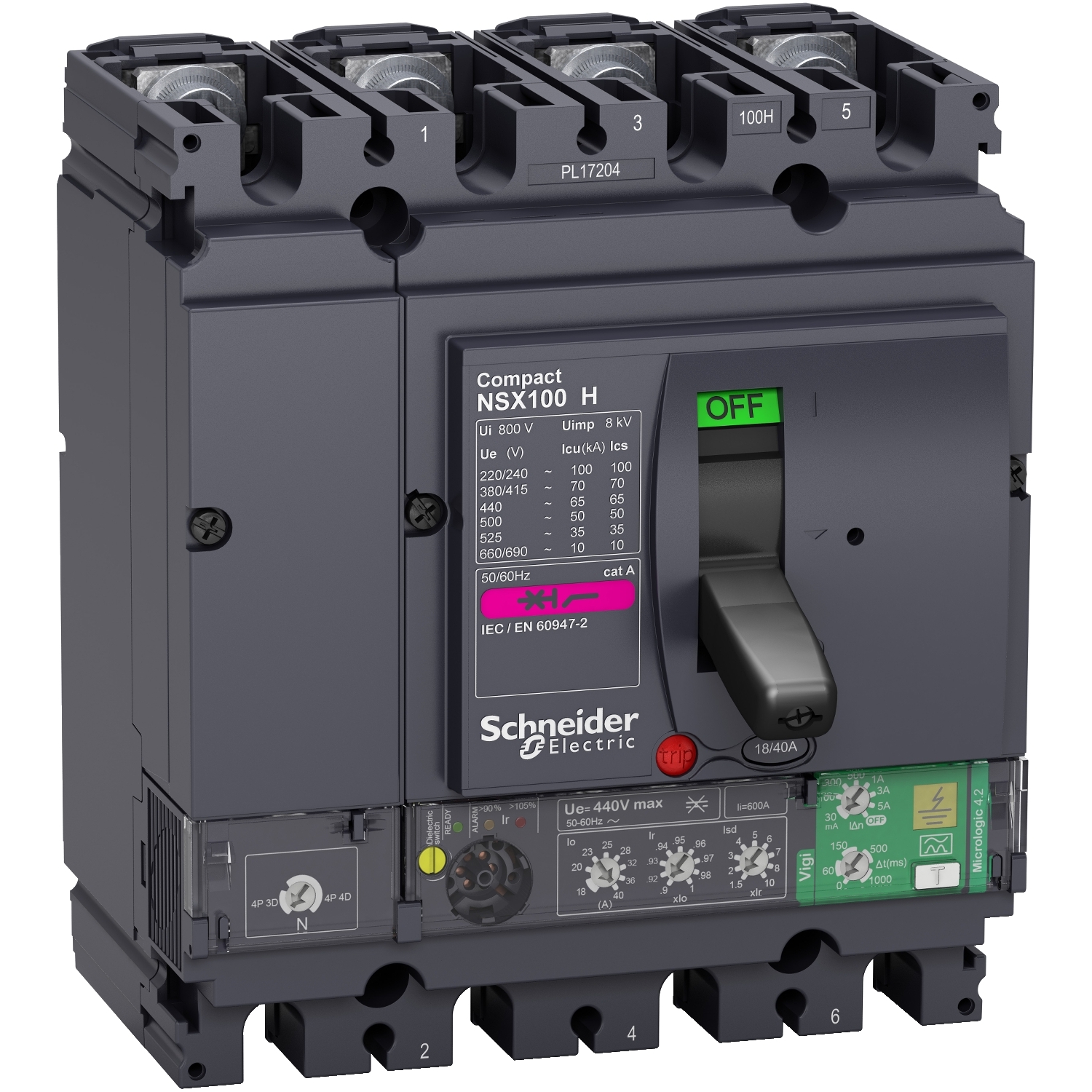 Schneider Earth leakage circuit breaker ComPact NSX LV433866