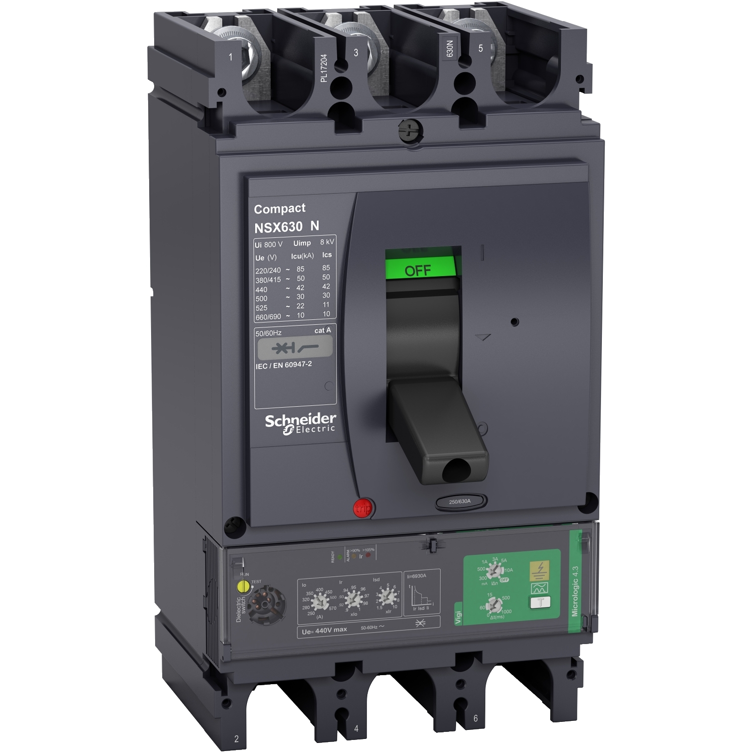 Schneider Earth leakage circuit breaker ComPact NSX LV433939